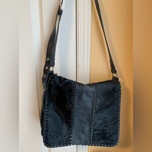 VINTAGE pony hair /calf leather messenger bag